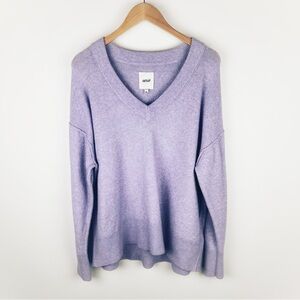Aerie Oversized Lavender Purple V Neck Long Sleeve Soft Sweater 2023 Size M